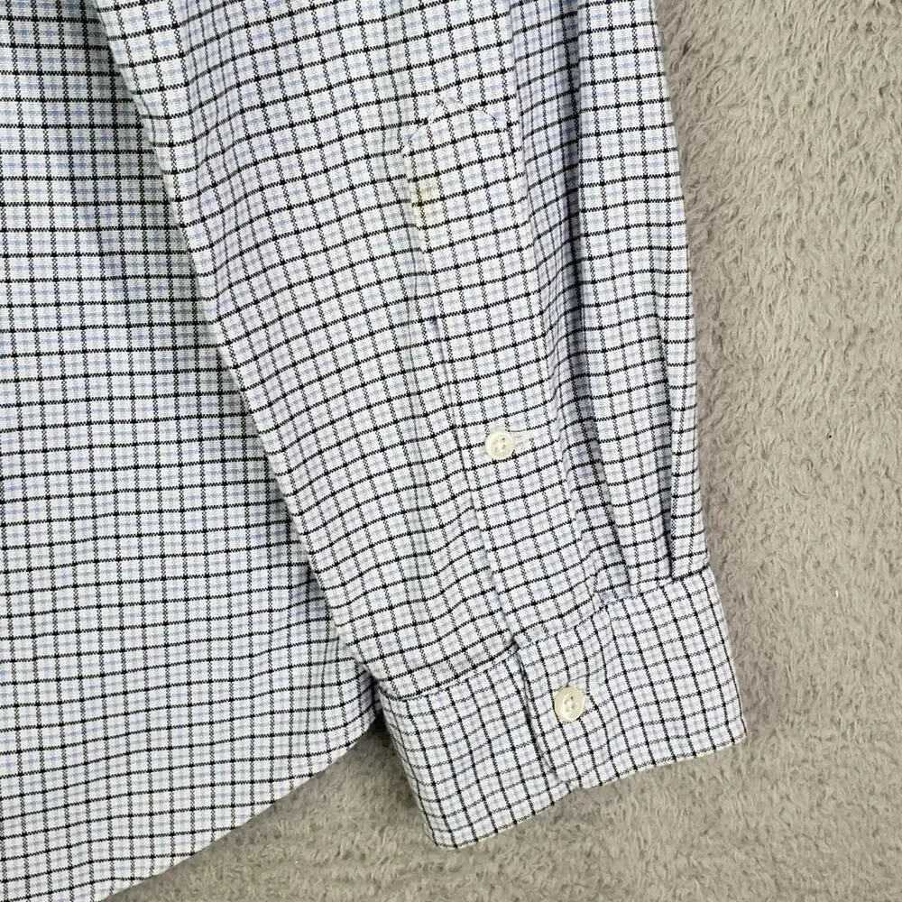 Polo Ralph Lauren Shirt Oxford Button Down Mens Size XL LS White Blue Plaid